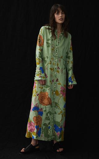 ALÉMAIS - Olivia Floral Linen Maxi Shirt Dress - Green - AU 6 - Moda Operandi by ALEMAIS ALÉMAIS - Olivia Floral Linen Maxi Shirt Dress - Green - AU 6 - Moda Operandi by ALEMAIS