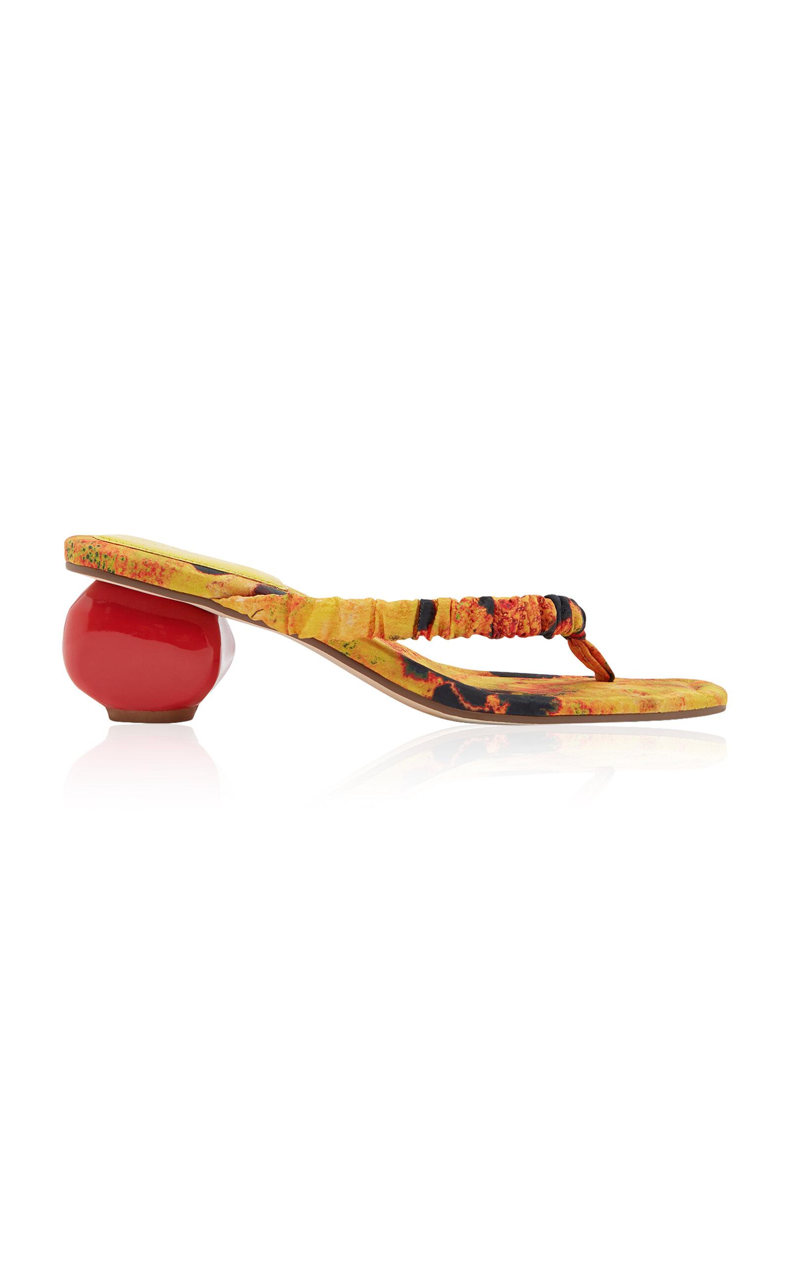 ALÉMAIS Salma Rouched Heel Thong Sandal - Moda Operandi by ALEMAIS