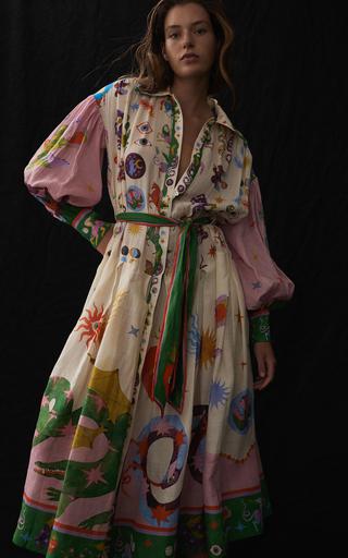 ALÉMAIS - Seeker Balloon-Sleeve Midi Shirt Dress - Multi - - Moda Operandi by ALEMAIS ALÉMAIS - Seeker Balloon-Sleeve Midi Shirt Dress - Multi - - Moda Operandi by ALEMAIS