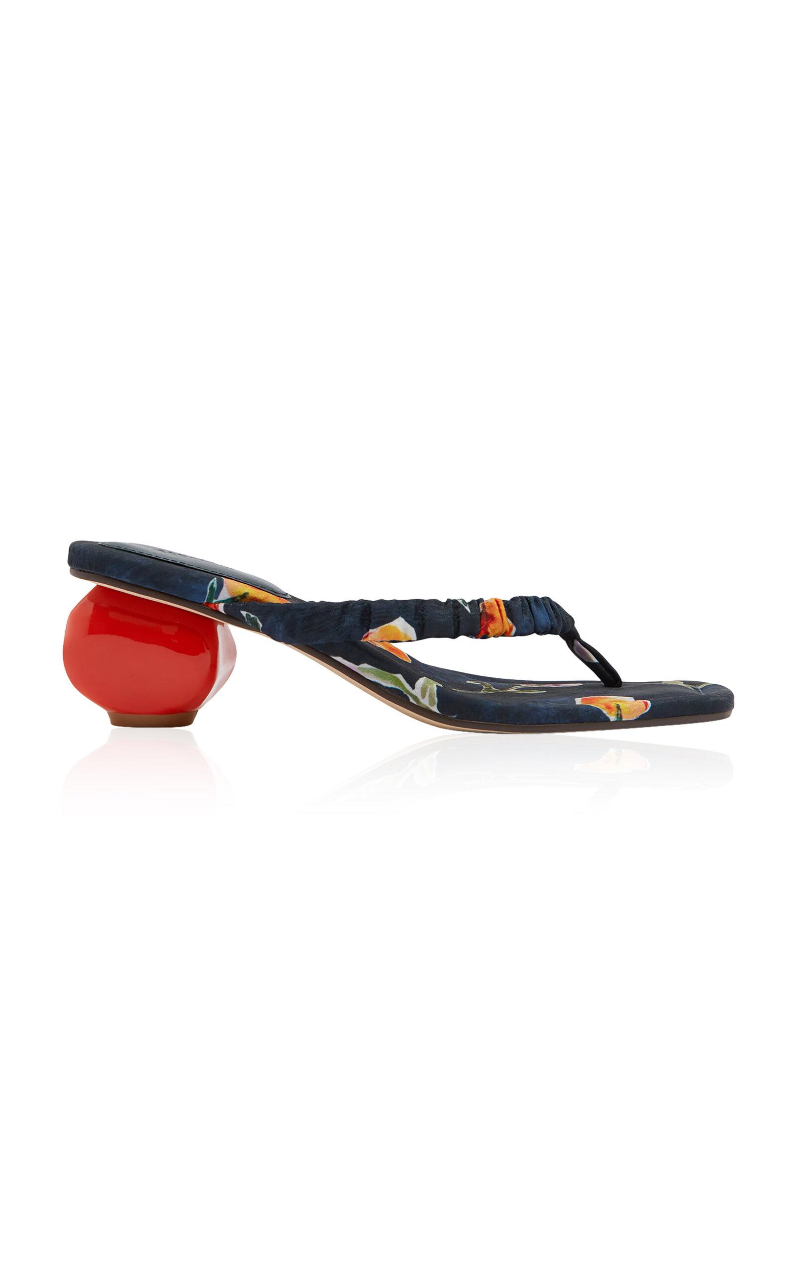 ALÉMAIS Sophie Rouched Heel Thong Sandal - Moda Operandi by ALEMAIS
