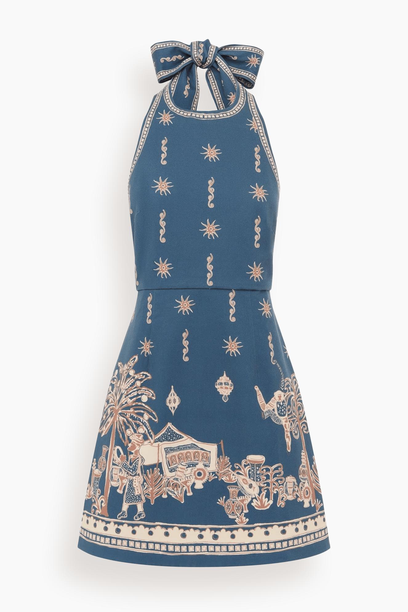 Acacia Mini Dress in Blue by ALEMAIS