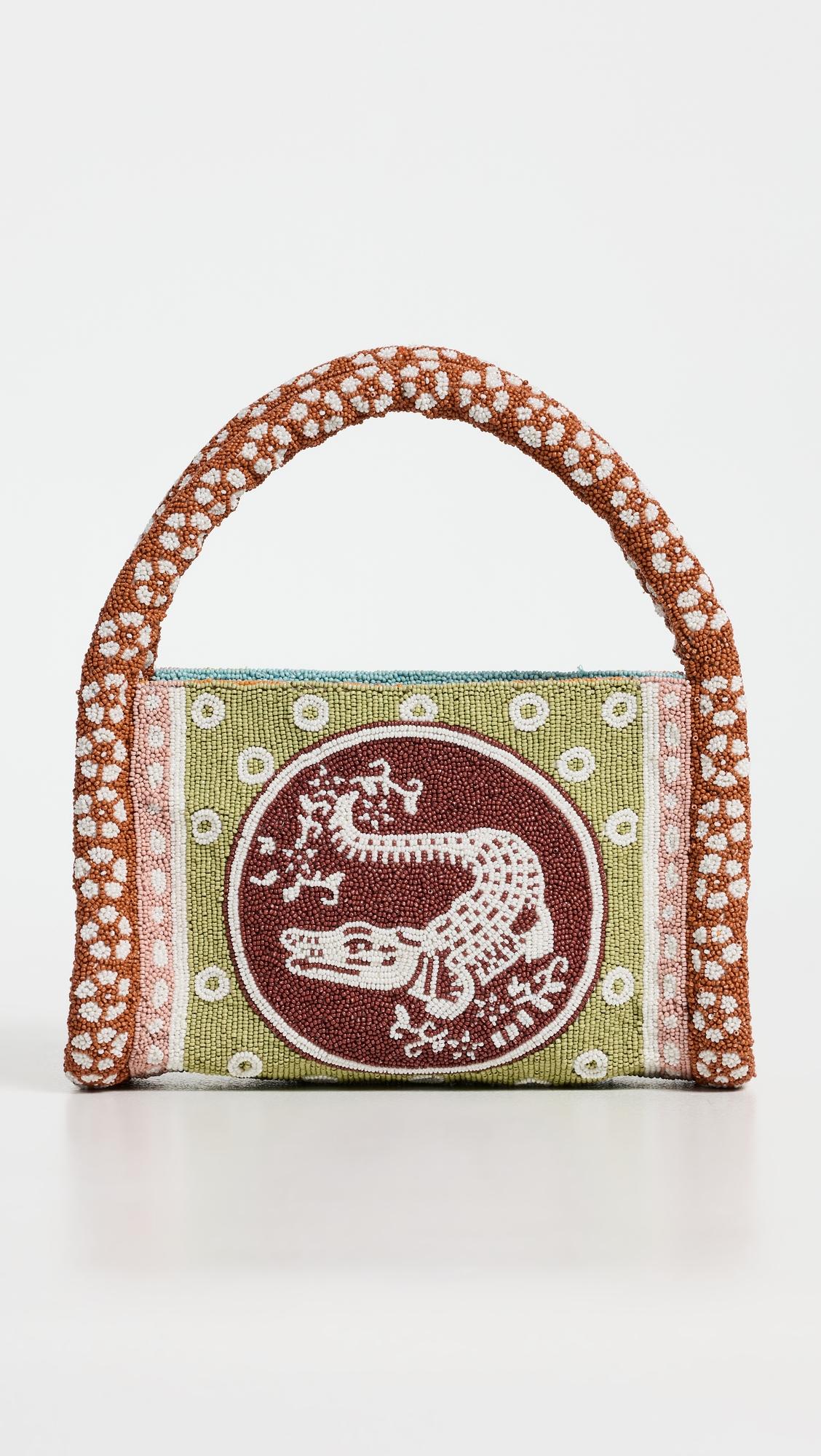 Alberta Beaded Mini Barrel Bag by ALEMAIS
