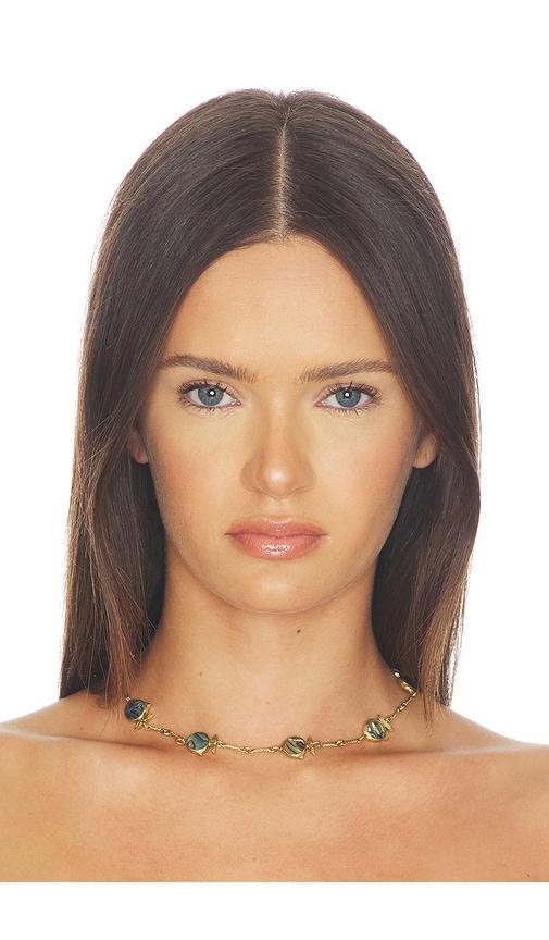 Alemais Calypso Paua Fish Necklace in Metallic Gold by ALEMAIS
