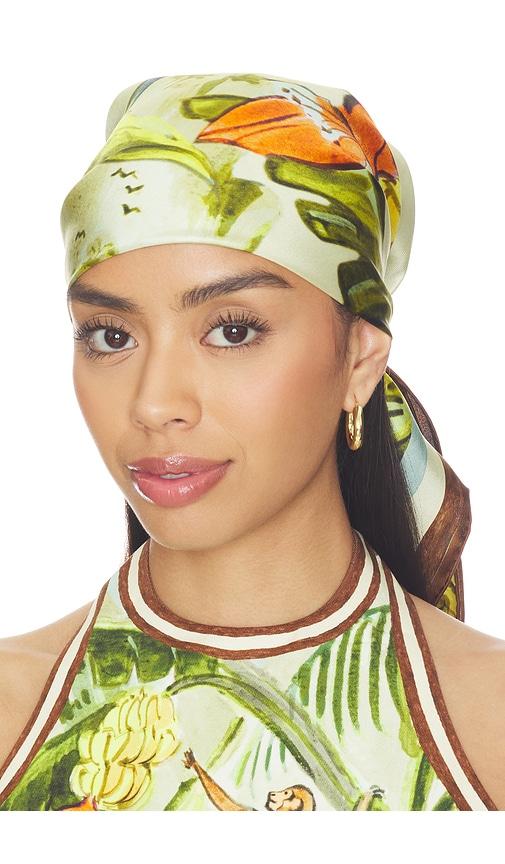 Alemais Toucan Tango Silk Scarf in Green,Blue by ALEMAIS