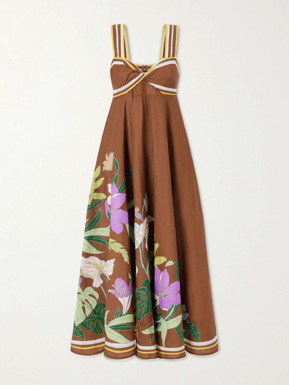 Alfie floral-print linen midi dress by ALEMAIS