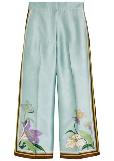 Alfie printed satin-twill trousers by ALEMAIS