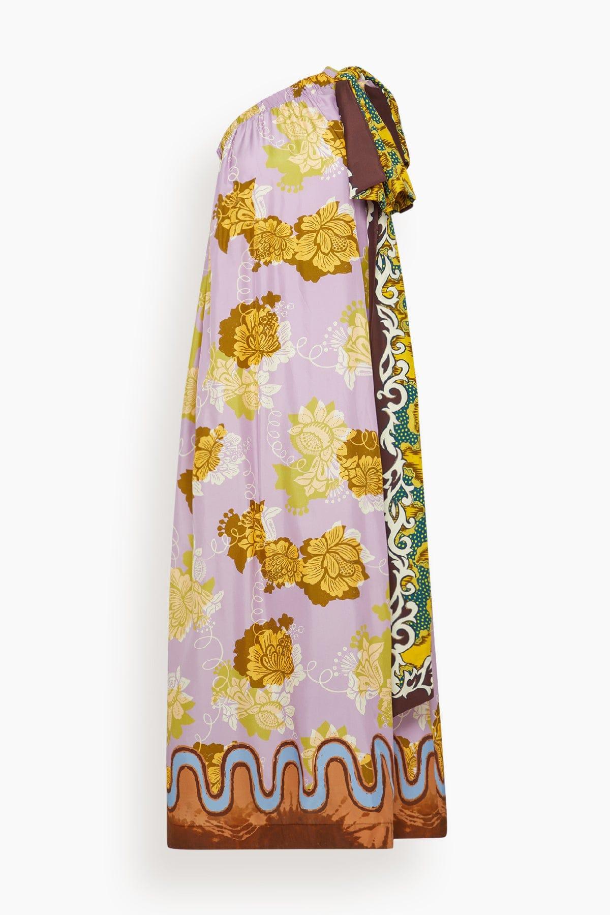Arnie Silk Midi Dress in Multi by ALEMAIS