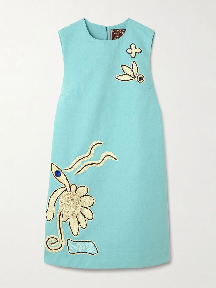 Azar embroidered cotton-canvas mini dress by ALEMAIS