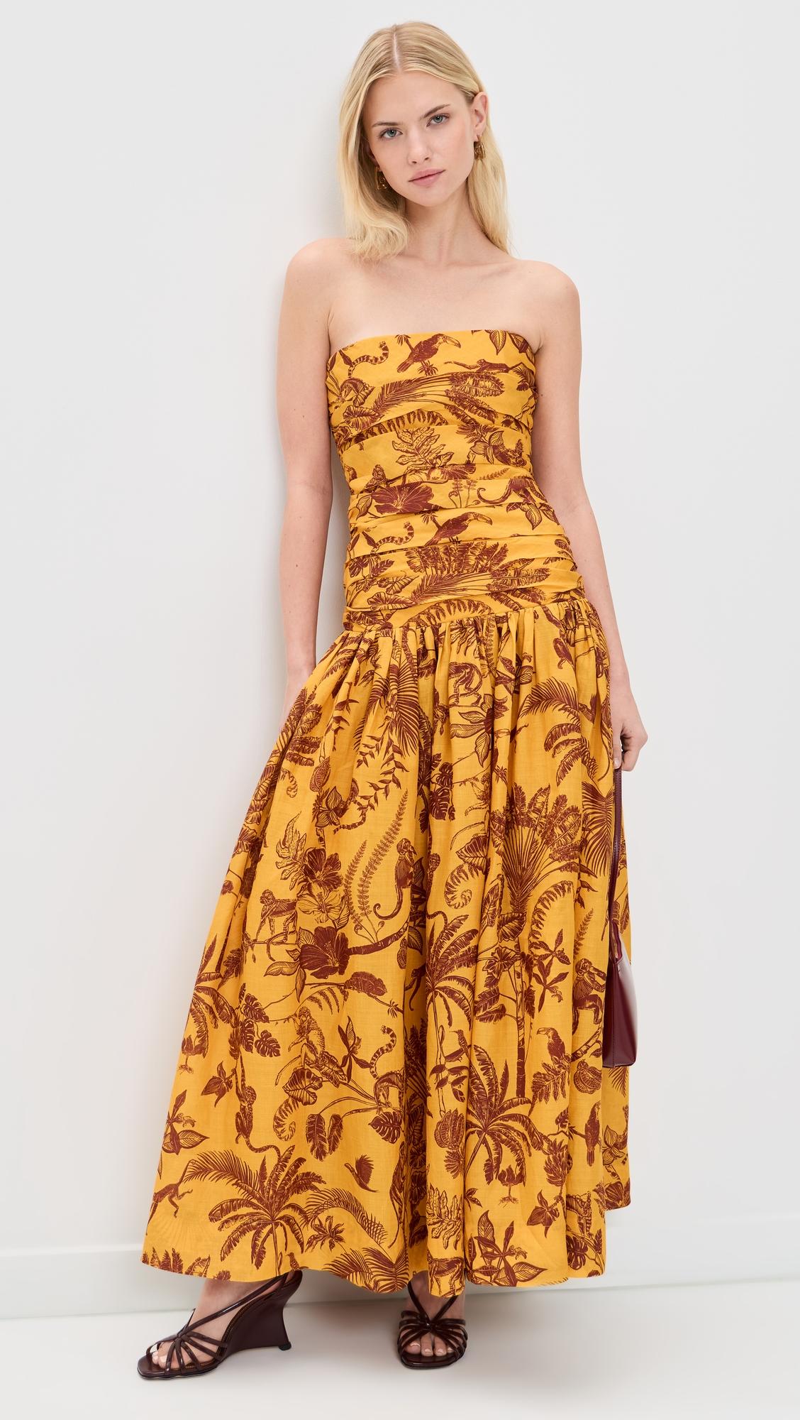 Banana Blossom Ruched Gown by ALEMAIS