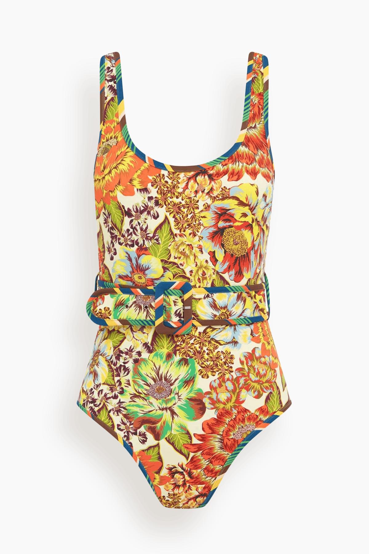Charlie Belted One Piece in Multi by ALEMAIS