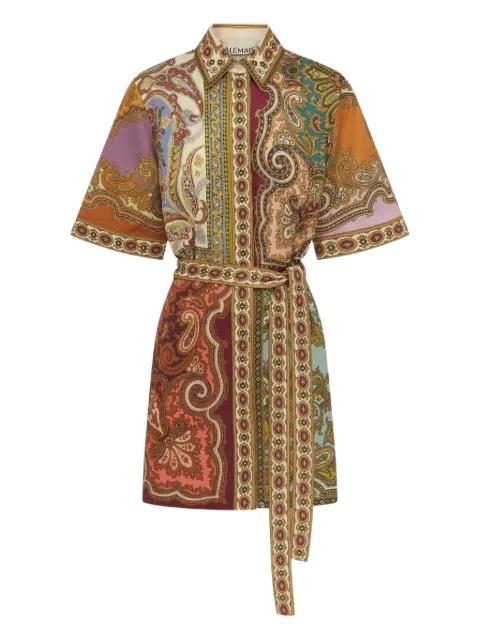 Clemenza Spliced paisley-print mini dress by ALEMAIS