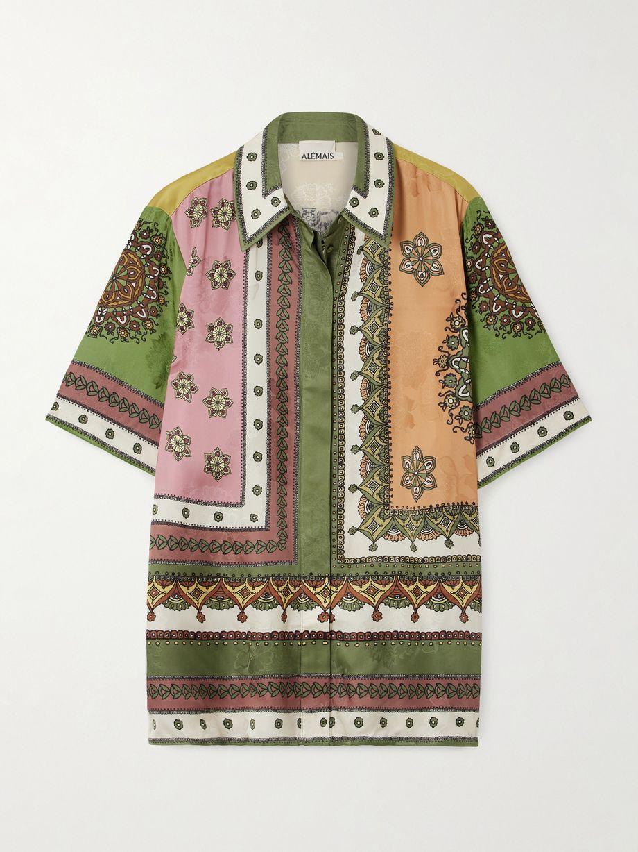Contina printed satin-jacquard shirt by ALEMAIS