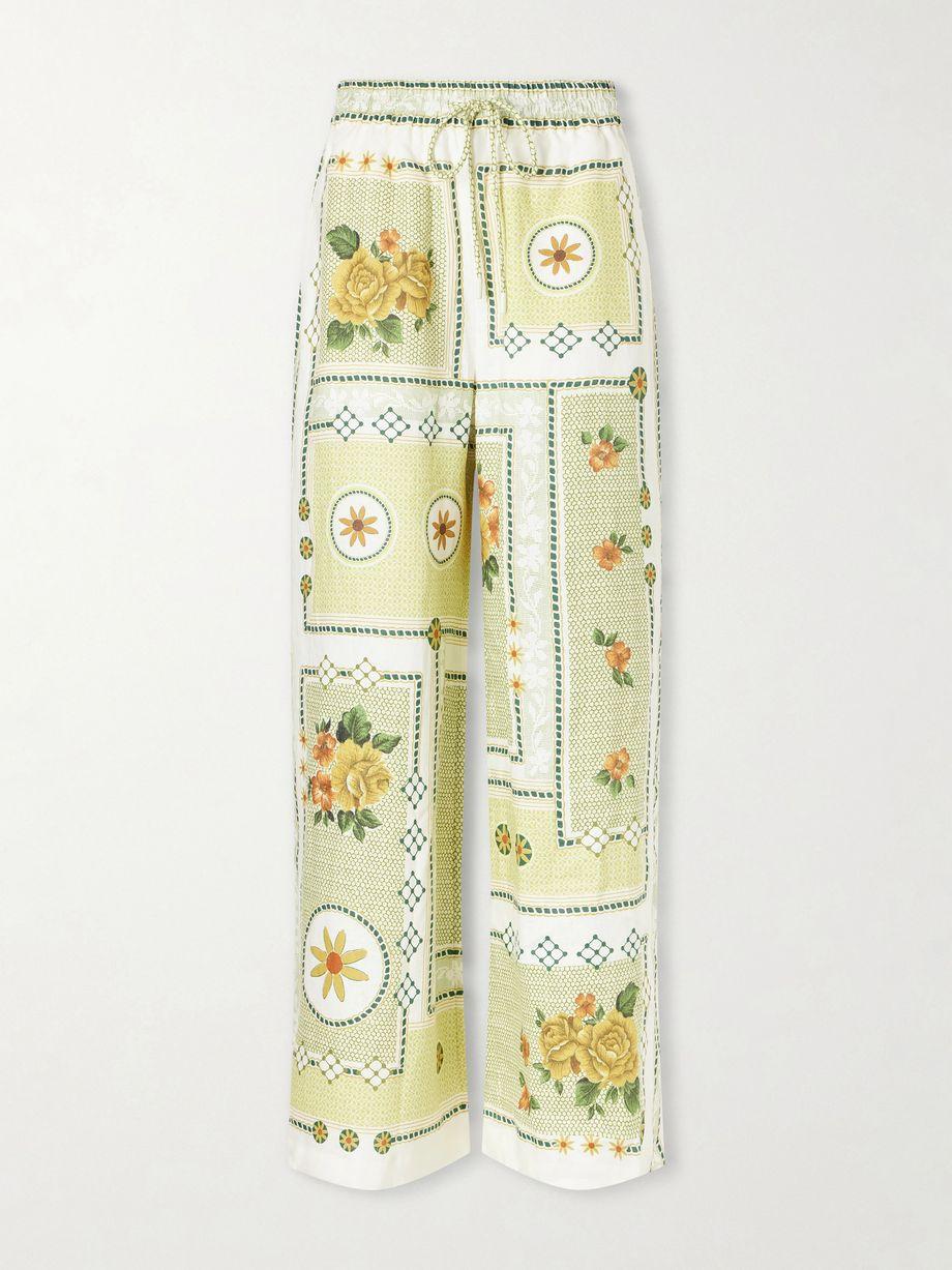 Dixie knotted floral-print linen pants by ALEMAIS