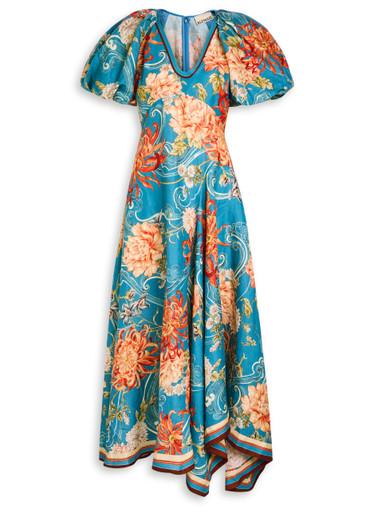 Fletcher floral-printed flax maxi dress by ALEMAIS