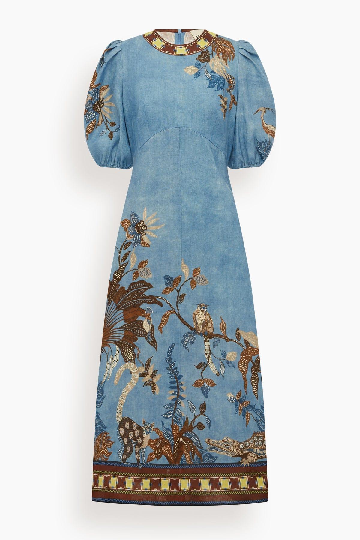 Georgie Midi Dress in Blue by ALEMAIS
