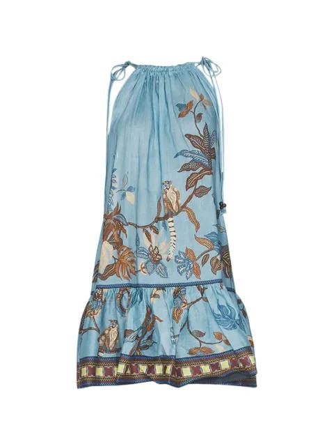 Georgie ruffled printed mini dress by ALEMAIS