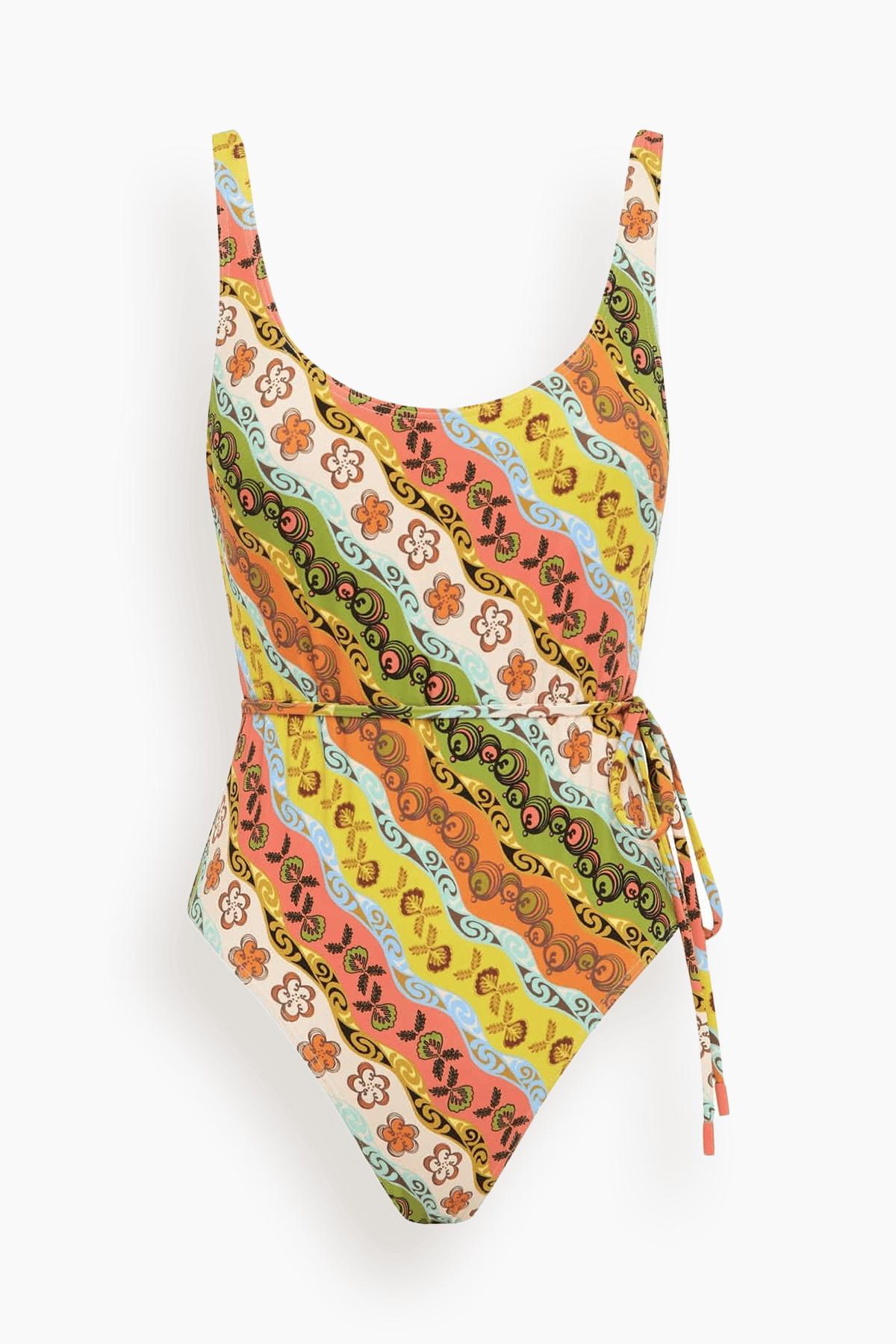 Janine Scoop Neck One Piece in Multi by ALEMAIS
