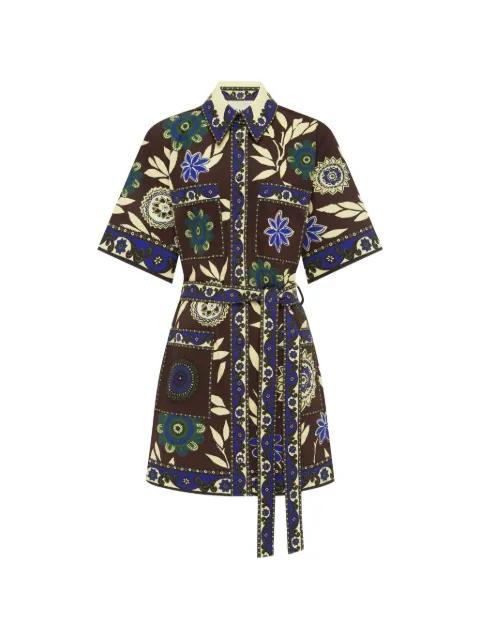 Jasper floral-print belted mini dress by ALEMAIS