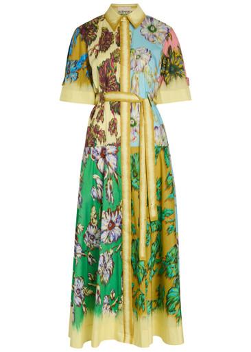 Jerry floral-print cotton midi shirt dress by ALEMAIS