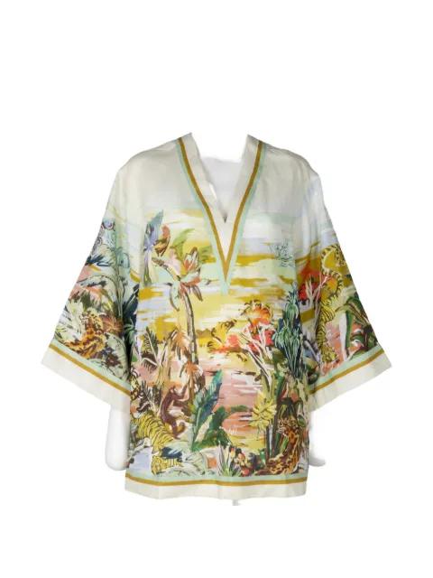 Jungle Boogie V-neck printed mini dress by ALEMAIS