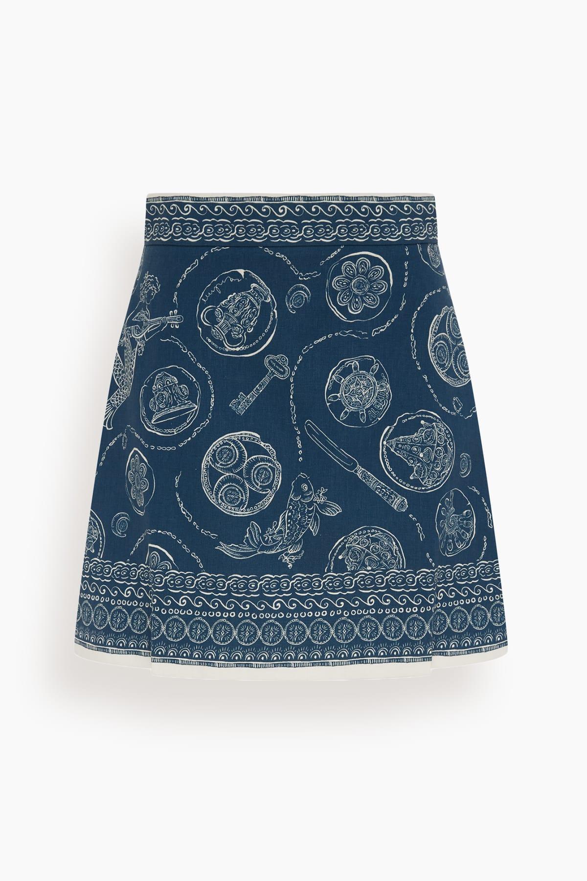 Lucky Mini Skirt in Blue by ALEMAIS