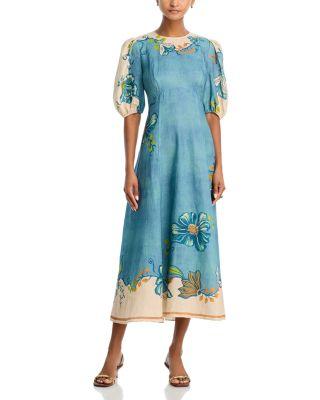 Luda Midi Linen Dress by ALEMAIS