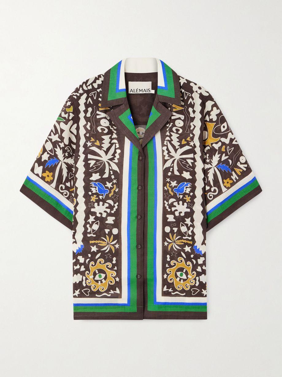 Maroc oversized printed ramie shirt by ALEMAIS