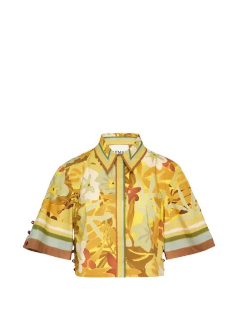 Maxi Cropped floral-print shirt by ALEMAIS