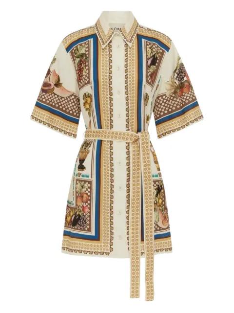 Mercado fruit-print mini dress by ALEMAIS