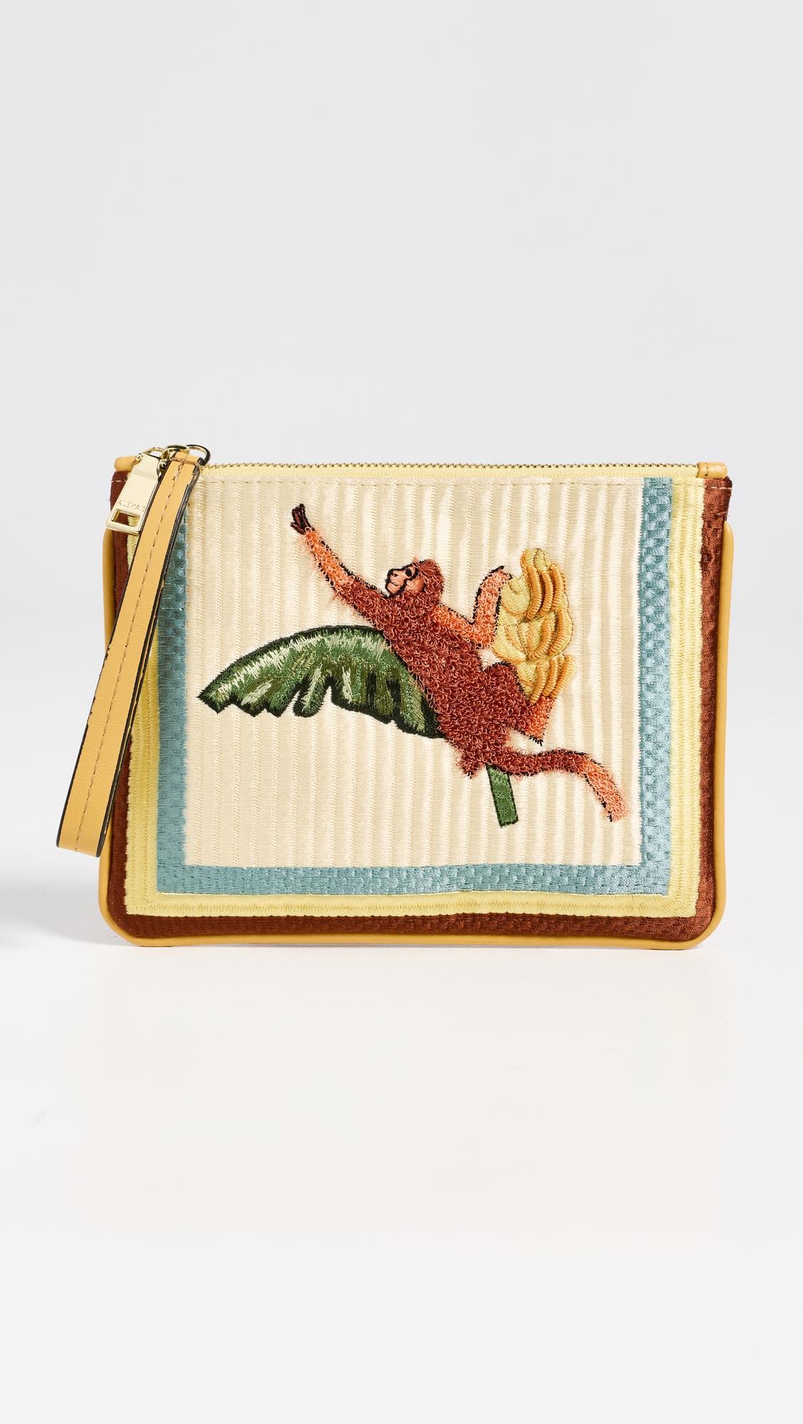 Mokshini Monkey Embroidered Clutch by ALEMAIS