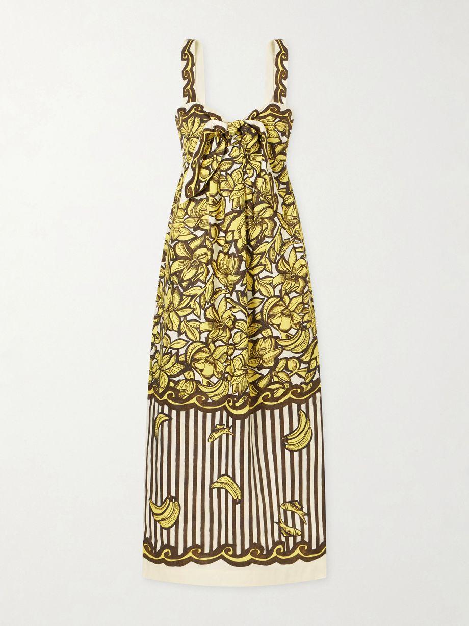Mona printed hemp midi dress by ALEMAIS