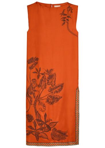 Monkey Dance printed silk midi dress by ALEMAIS