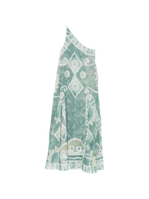 Samira one shoulder print dress by ALEMAIS