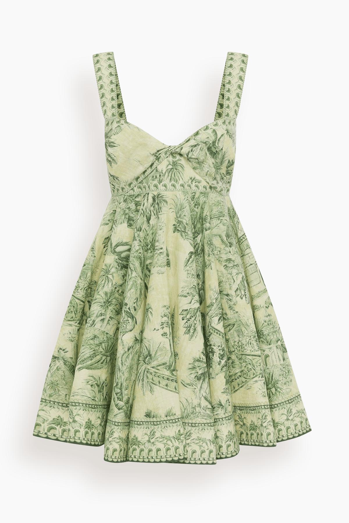 Sara Mini Twist Sundress in Green by ALEMAIS