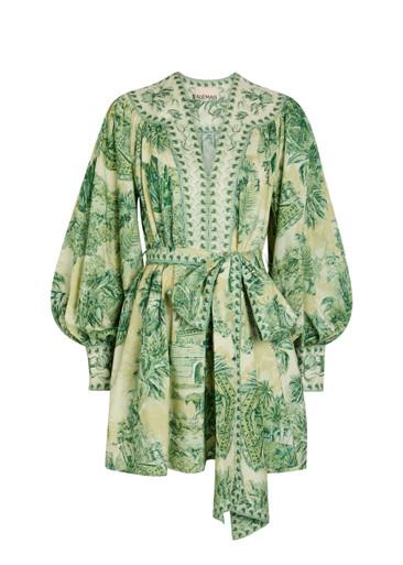 Sara printed cotton and silk-blend mini dress by ALEMAIS