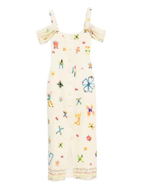 Sidi square-neck midi dress by ALEMAIS