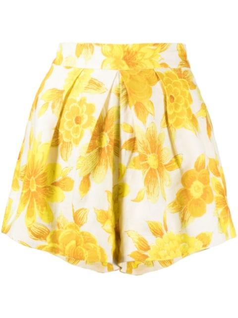 Sonny floral-print linen shorts by ALEMAIS