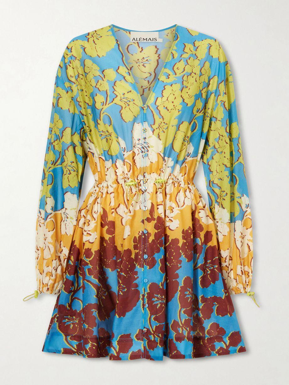 Splice cotton and silk-blend mini dress by ALEMAIS