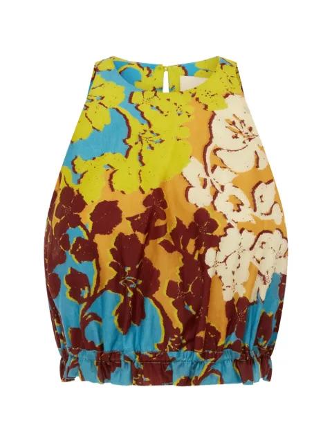 Splice floral-print cropped top by ALEMAIS