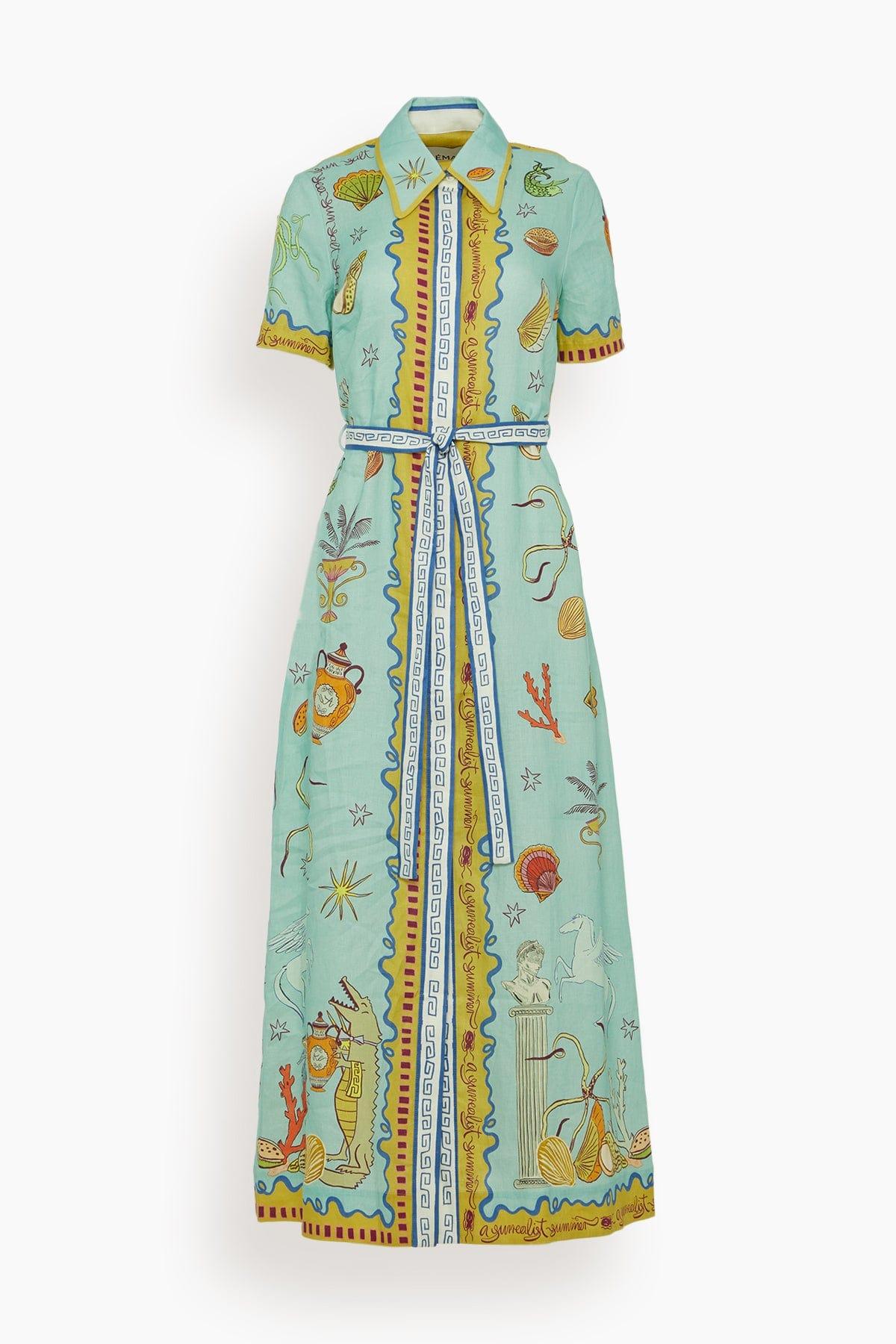 Surrealist Summer Shirtdress in Multi (TS) by ALEMAIS