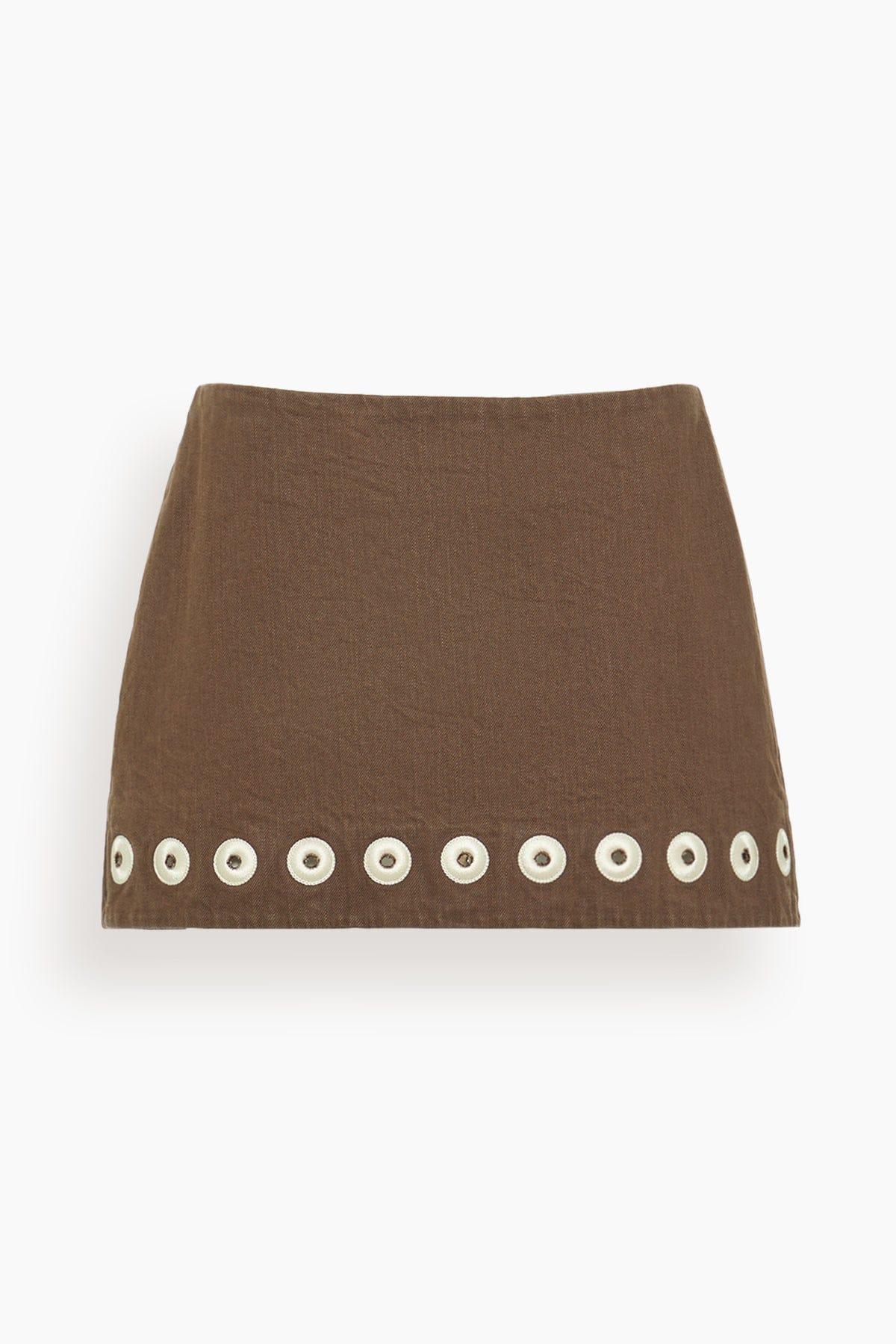 Tobe Denim Skirt in Chocolate by ALEMAIS