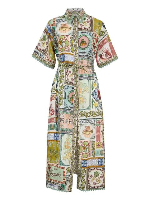 Tommasina scalloped midi shirt dress by ALEMAIS
