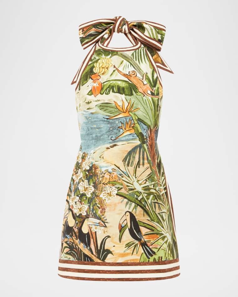 Toucan Tango Halter Mini Dress by ALEMAIS
