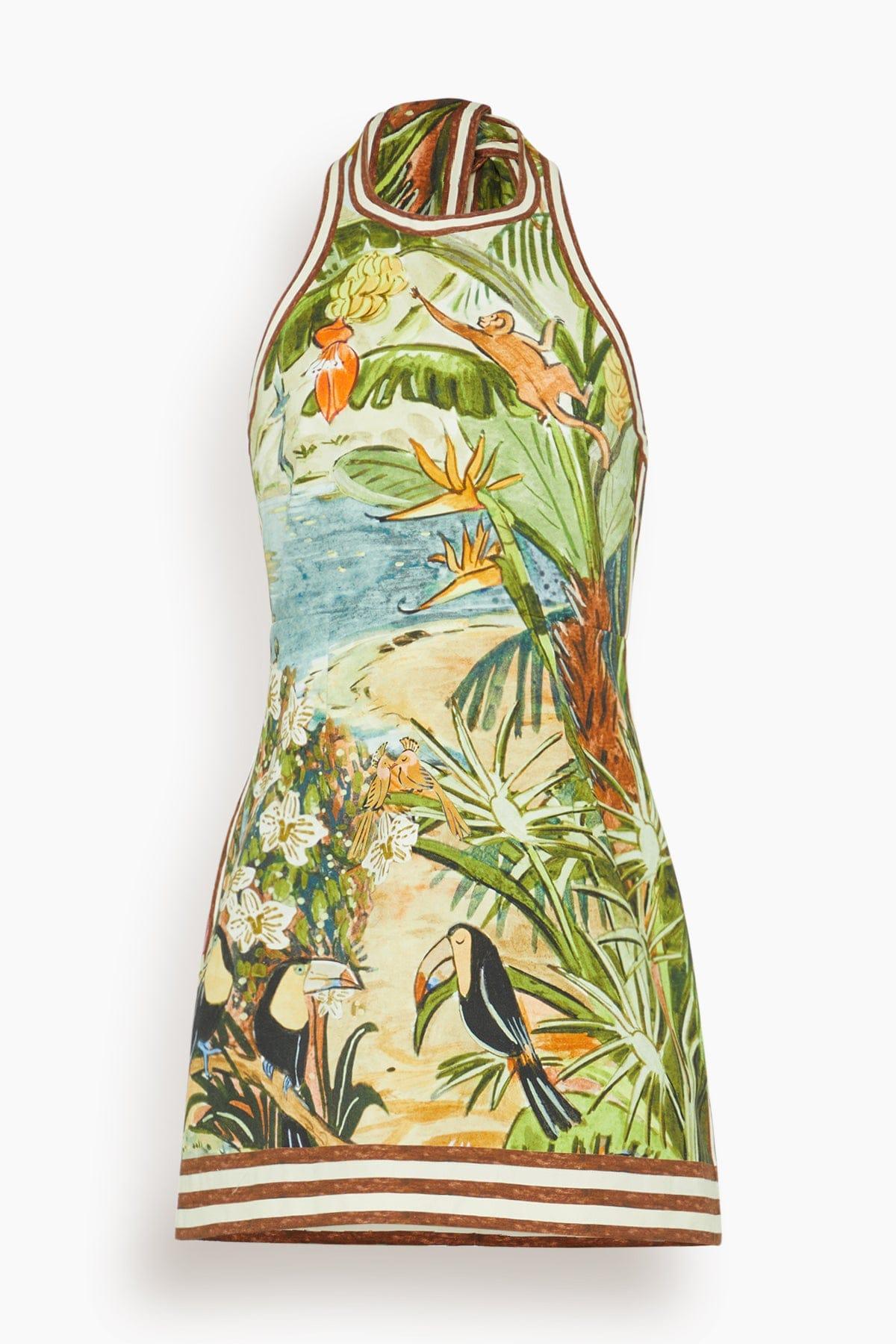 Toucan Tango Halter Mini Dress in Multi by ALEMAIS
