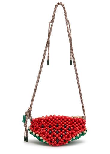 Watermelon mini bead shoulder bag by ALEMAIS