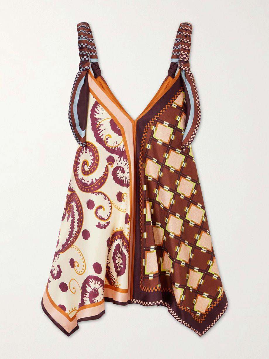 Wilson printed silk-twill top by ALEMAIS