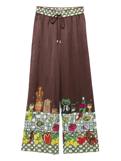 drawstring-waist printed trousers by ALEMAIS