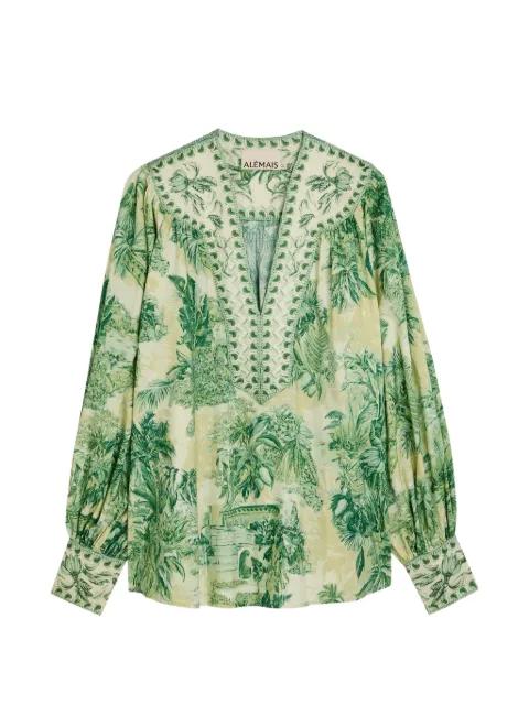 floral print V-neck top by ALEMAIS