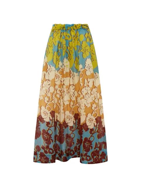floral-print drawstring-waist skirt by ALEMAIS