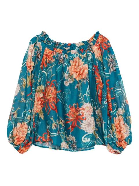 floral-print off-shoulder blouse by ALEMAIS